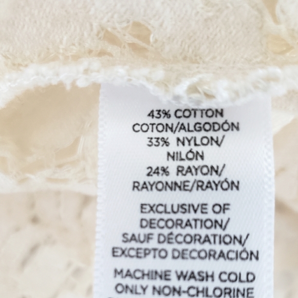 LOFT Sheer Lace & Crochet Style Top - Picture 6 of 6